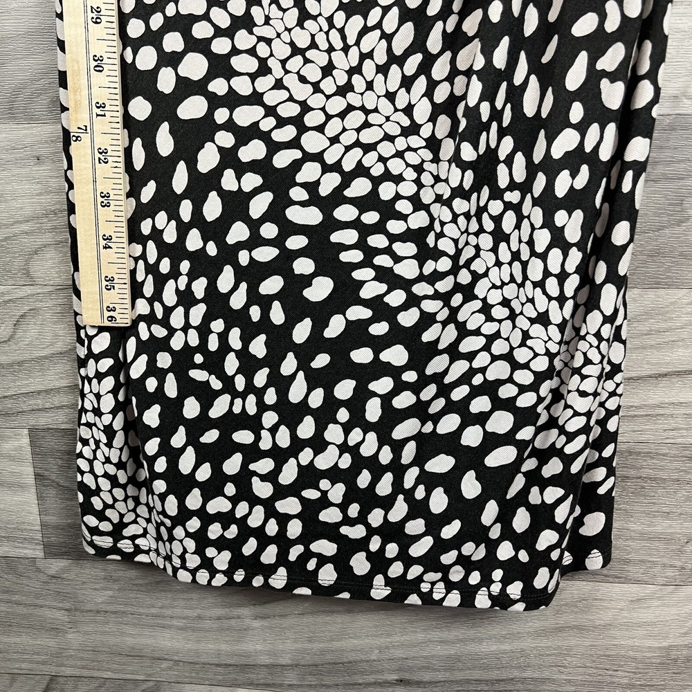 Ann Taylor Womens Black White Dotted Terry Dress with Tie on Side Medium - Picture 7 of 10
